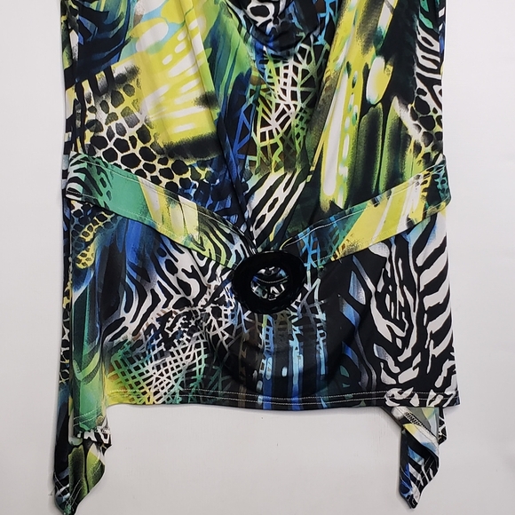 Joseph Ribkoff  Women's Multicolour Animal Pattern Short Sleeve Top Size 16 - Picture 4 of 12